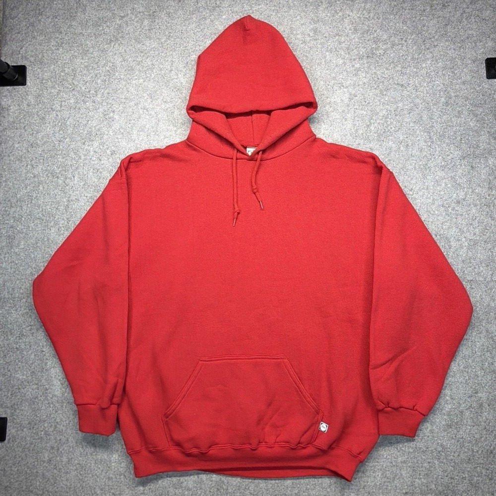 Vintage 90s Discus Made In USA Blank Basic Faded Red Sweatshirt Hoodie XL